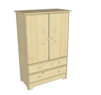 浅黄色五斗橱SU模型下载_sketchup草图大师SKP模型