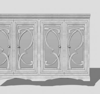 欧式高档五斗橱SU模型下载_sketchup草图大师SKP模型