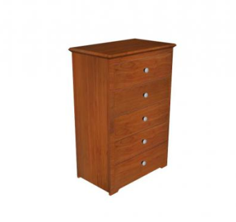 5个抽屉的现代实木梳妆台SU模型下载_sketchup草图大师SKP模型