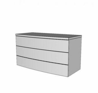 现代三抽屉梳妆台SU模型下载_sketchup草图大师SKP模型