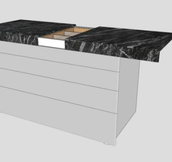 灰色大理石抽屉柜SU模型下载_sketchup草图大师SKP模型
