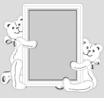 白色小熊相框SU模型下载_sketchup草图大师SKP模型