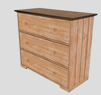 浅棕色抽屉柜SU模型下载_sketchup草图大师SKP模型