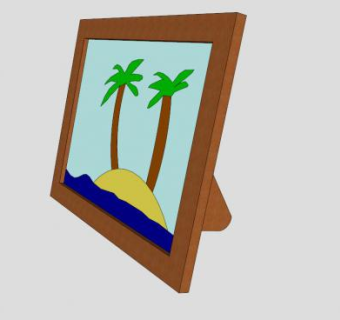 木边框相框照片SU模型下载_sketchup草图大师SKP模型