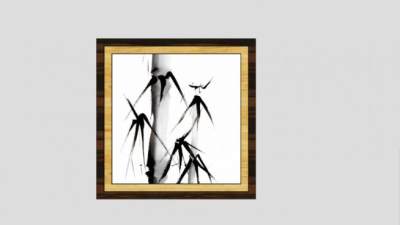 竹子木质相框SU模型下载_sketchup草图大师SKP模型