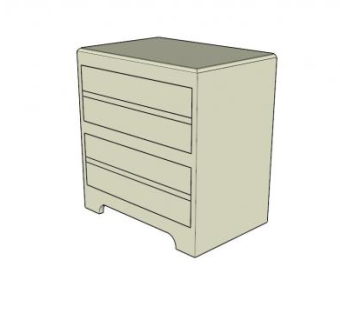 灰色小型五斗橱SU模型下载_sketchup草图大师SKP模型