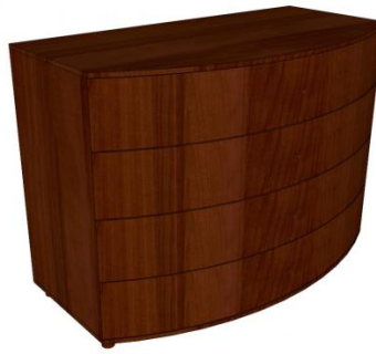 棕褐色现代五斗橱SU模型下载_sketchup草图大师SKP模型