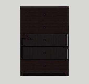 金属五个抽屉SU模型下载_sketchup草图大师SKP模型