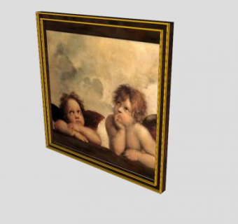 华丽木制画框SU模型下载_sketchup草图大师SKP模型