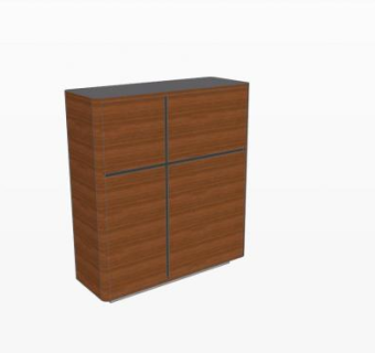 棕色现代五斗橱SU模型下载_sketchup草图大师SKP模型