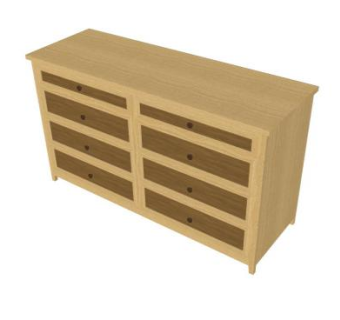 8抽屉梳妆台SU模型下载_sketchup草图大师SKP模型