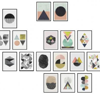 抽象版画相框SU模型下载_sketchup草图大师SKP模型