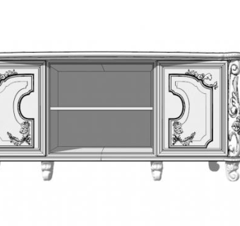 高档五斗橱SU模型下载_sketchup草图大师SKP模型