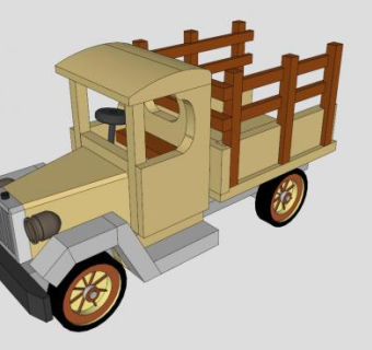 旧时农用卡车施工图SU模型下载_sketchup草图大师SKP模型