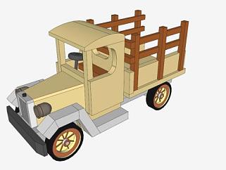 旧时农用卡车施工图SU模型下载_sketchup草图大师SKP模型