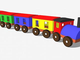 简单木制<em>玩具</em>火车SU模型下载_sketchup草图大师SKP模型