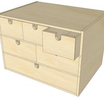 宜家迷你斗柜SU模型下载_sketchup草图大师SKP模型