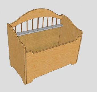 实木玩具箱SU模型下载_sketchup草图大师SKP模型