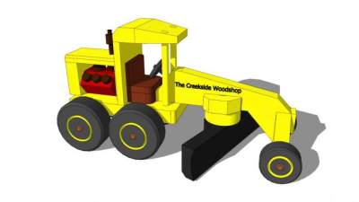 儿童玩具平路机SU模型下载_sketchup草图大师SKP模型