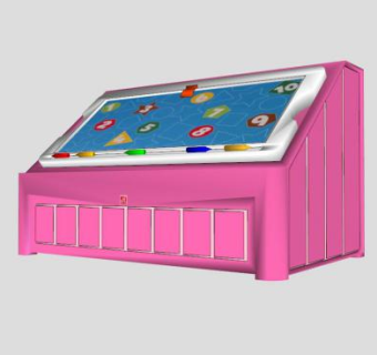 二合一玩具盒艺术粉红色盖子SU模型下载_sketchup草图大师SKP模型