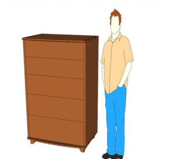 鸠尾形抽屉柜SU模型下载_sketchup草图大师SKP模型