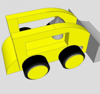 玩具推土机SU模型下载_sketchup草图大师SKP模型