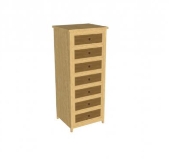 7个抽屉的简易梳妆台SU模型下载_sketchup草图大师SKP模型