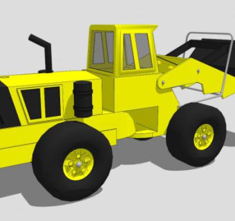 唐卡玩具黄色装载机SU模型下载_sketchup草图大师SKP模型