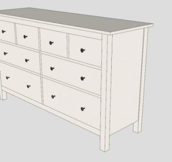 8个抽屉斗柜SU模型下载_sketchup草图大师SKP模型