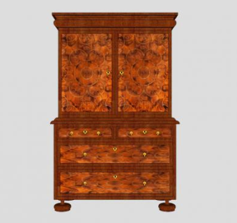 威廉和玛丽时代的抽屉柜SU模型下载_sketchup草图大师SKP模型