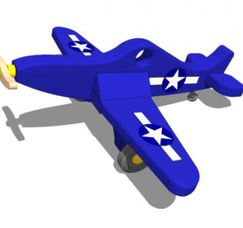 F4U海盗玩具飞机SU模型下载_sketchup草图大师SKP模型