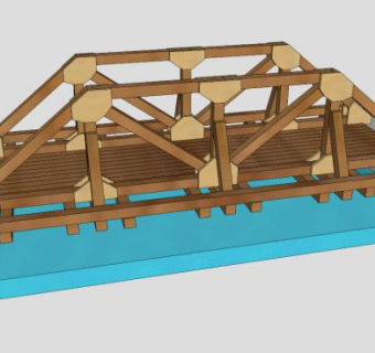 玩具卡车桥SU模型下载_sketchup草图大师SKP模型