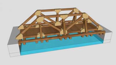 玩具卡车桥SU模型下载_sketchup草图大师SKP模型