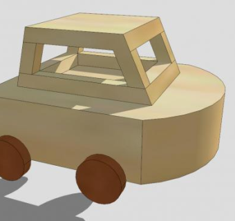 儿童玩具木车SU模型下载_sketchup草图大师SKP模型