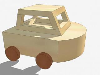 儿童玩具木车SU模型下载_sketchup草图大师SKP模型
