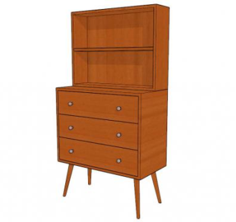 带柜子的抽屉SU模型下载_sketchup草图大师SKP模型