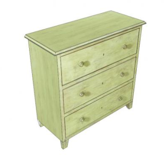 绿色抽屉柜SU模型下载_sketchup草图大师SKP模型