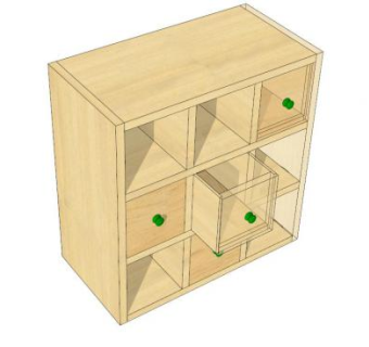 九个抽屉柜SU模型下载_sketchup草图大师SKP模型