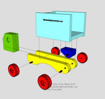 玩具翻斗车SU模型下载_sketchup草图大师SKP模型
