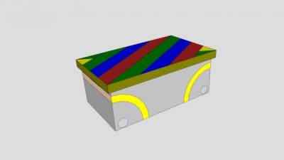 中型玩具盒SU模型下载_sketchup草图大师SKP模型