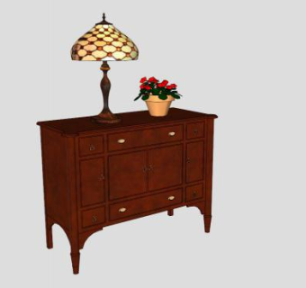红木中式五斗橱SU模型下载_sketchup草图大师SKP模型