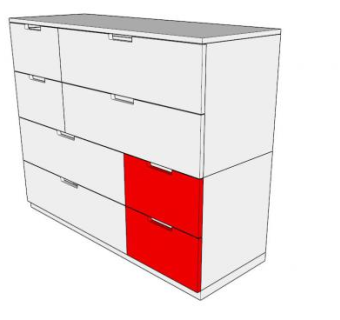 红色抽屉柜SU模型下载_sketchup草图大师SKP模型