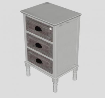 灰色复古抽屉柜SU模型下载_sketchup草图大师SKP模型