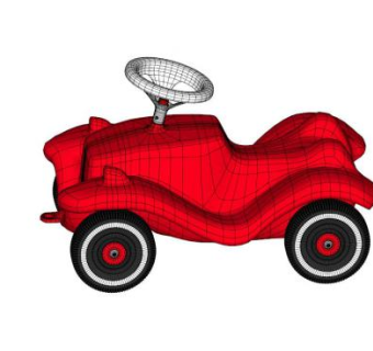 红色鲍比汽车SU模型下载_sketchup草图大师SKP模型