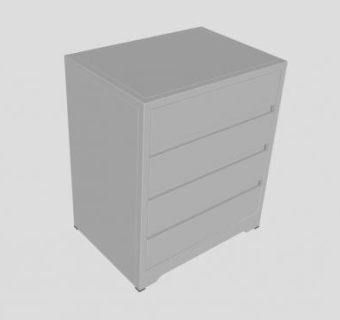 四个抽屉可堆叠的斗柜SU模型下载_sketchup草图大师SKP模型