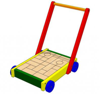儿童玩具拉车SU模型下载_sketchup草图大师SKP模型