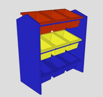 玩具箱架子SU模型下载_sketchup草图大师SKP模型