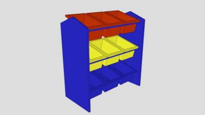 玩具箱架子SU模型下载_sketchup草图大师SKP模型