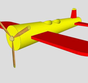 儿童玩具飞机SU模型下载_sketchup草图大师SKP模型