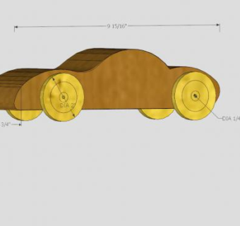 木制玩具赛车手SU模型下载_sketchup草图大师SKP模型